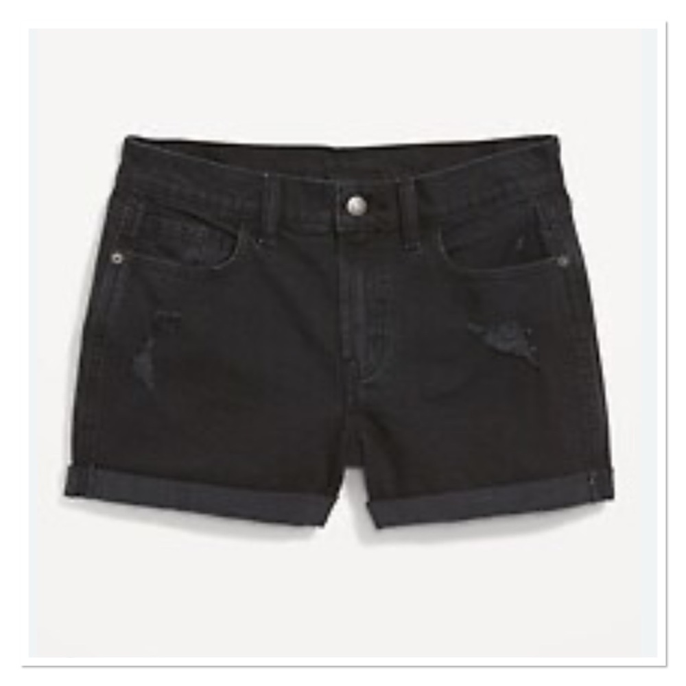 OLD NAVY Women's Black Boyfriend Style Denim Shorts